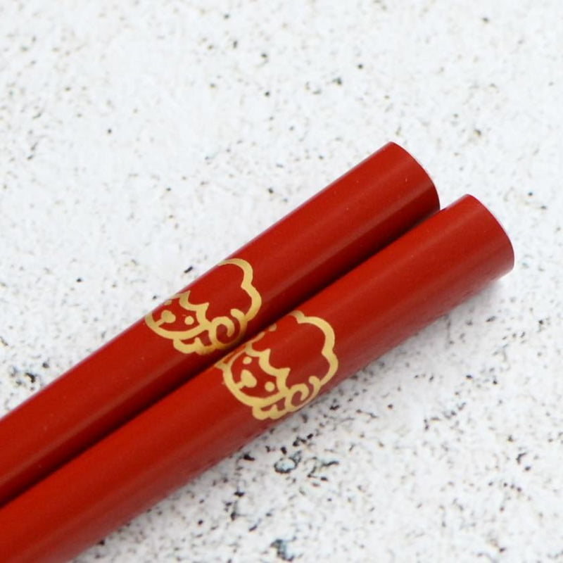 [CHOPSTICKS] JAPANESE ZODIAC SHEEP RED FOR CHILDREN (1 SET) | HASHIMOTO KOUSAKU SIKKI | WAJIMA LACQUER