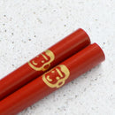 [CHOPSTICKS] JAPANESE ZODIAC MONKEY RED FOR CHILDREN (1 SET) | HASHIMOTO KOUSAKU SIKKI | WAJIMA LACQUER