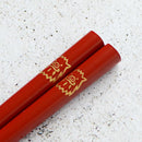 [CHOPSTICKS] JAPANESE ZODIAC WILD BOAR RED FOR CHILDREN (1 SET) | HASHIMOTO KOUSAKU SIKKI | WAJIMA LACQUER
