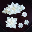 [ACCESSORY 4 PIECES] PURE WHITE (BARRETTE, BROOCH, EARRINGS, RING) | TSUMAMI KANZASHI