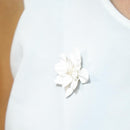 [ACCESSORY 4 PIECES] PURE WHITE (BARRETTE, BROOCH, EARRINGS, RING) | TSUMAMI KANZASHI