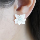 [ACCESSORY 4 PIECES] PURE WHITE (BARRETTE, BROOCH, EARRINGS, RING) | TSUMAMI KANZASHI