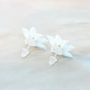 [ACCESSORY 4 PIECES] PURE WHITE (BARRETTE, BROOCH, EARRINGS, RING) | TSUMAMI KANZASHI