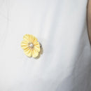 [ACCESSORY 4 PIECES] YELLOW (HAT PIN BROOCH, BROOCH, NON-HOLE EARRINGS, HAIR CLIP) | TSUMAMI KANZASHI