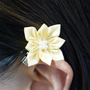 [ACCESSORY 4 PIECES] YELLOW (HAT PIN BROOCH, BROOCH, NON-HOLE EARRINGS, HAIR CLIP) | TSUMAMI KANZASHI