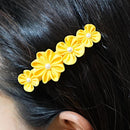 [ACCESSORY 4 PIECES] GOLDEN YELLOW (BARRETTES, HAT PIN BROOCHES, EARRINGS, HAIRPINS) | TSUMAMI KANZASHI