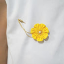 [ACCESSORY 4 PIECES] GOLDEN YELLOW (BARRETTES, HAT PIN BROOCHES, EARRINGS, HAIRPINS) | TSUMAMI KANZASHI