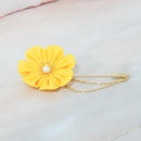 [ACCESSORY 4 PIECES] GOLDEN YELLOW (BARRETTES, HAT PIN BROOCHES, EARRINGS, HAIRPINS) | TSUMAMI KANZASHI