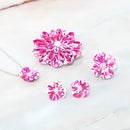 [ACCESSORY 4 PIECES] LIBERTY PRINT (ROUND BROOCHES, 4-PETAL FLOWER BROOCHES, EARRINGS, PENDANTS) | TSUMAMI KANZASHI