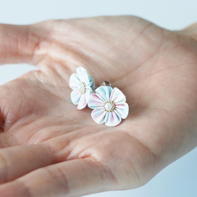 [ACCESSORY] CLOTH FLOWER LIBERTY PRINT WILTSHIRE (LIGHT PINK) | TSUMAMI KANZASHI