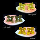 [ACCESSORY 3 COLORS SET] CLOTH FLOWER EARTH COLOR | TSUMAMI KANZASHI | e TSUMAMI