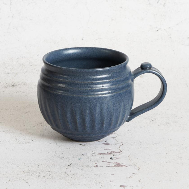 [MUG 2 PIECES SET] TURQUOISE BLUE & INDIGO MATTE | OTANI WARE | OTANIYAKI TAMURA 1796