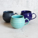 [MUG 3 PIECES SET] TURQUOISE BLUE & LAPIS GLAZE &INDIGO MATTE | OTANI WARE | OTANIYAKI TAMURA 1798