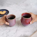 OTANI-WARE COUPLE'S JAPANESE TEA CUP SET - CINNABAR | YOSHIMI GAMA