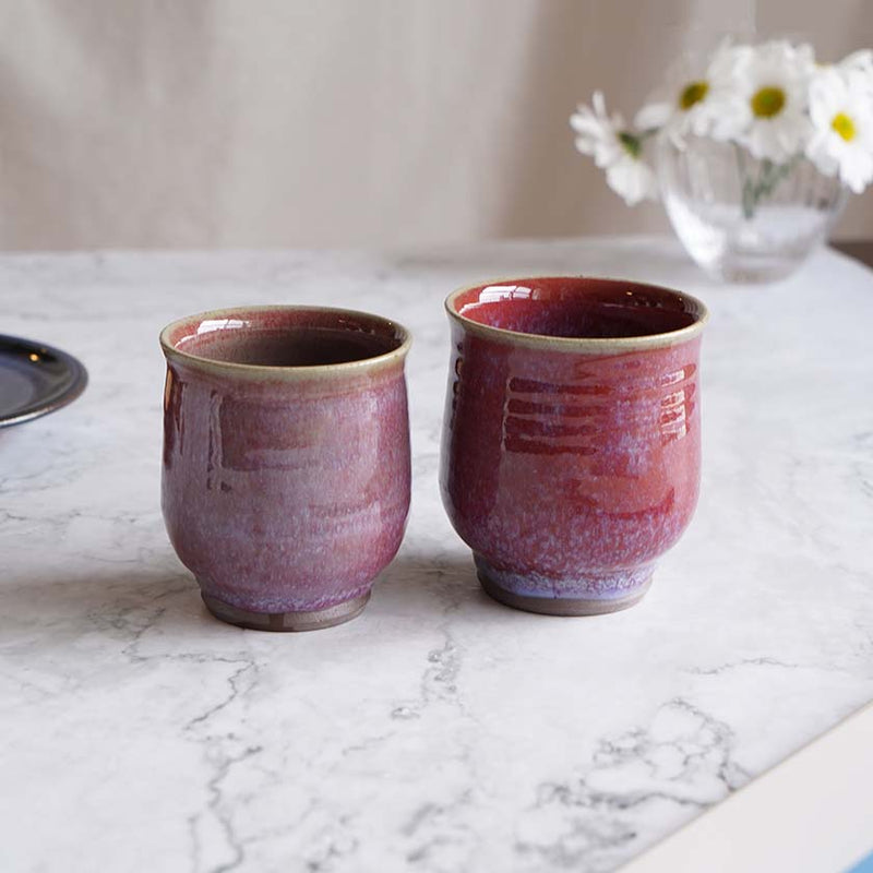 [茶杯2件套裝]對於夫妻硃砂| Yoshimi Gama | Otani Ware.