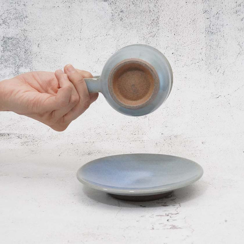 [COFFEE CUP & SAUCER] BLUE GLAZE | YOSHIMI GAMA | OTANI WARE
