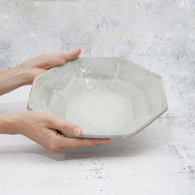 [BOWL] OCTAGONAL POWDERED GLASS | YOSHIMI GAMA | OTANI WARE