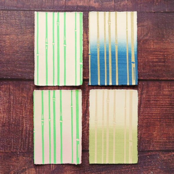 [POST CARDS] BAMBOO 4 COLOR SET (WHITE, BLUE, PINK, GREEN) | KARAGEN | KARAKAMI