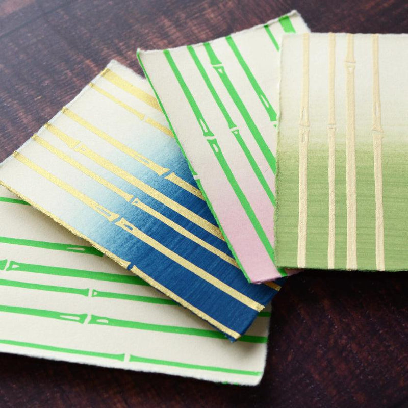 [明信片]竹4彩色套裝（白色，藍色，粉紅色，綠色）| karagen | karakami.