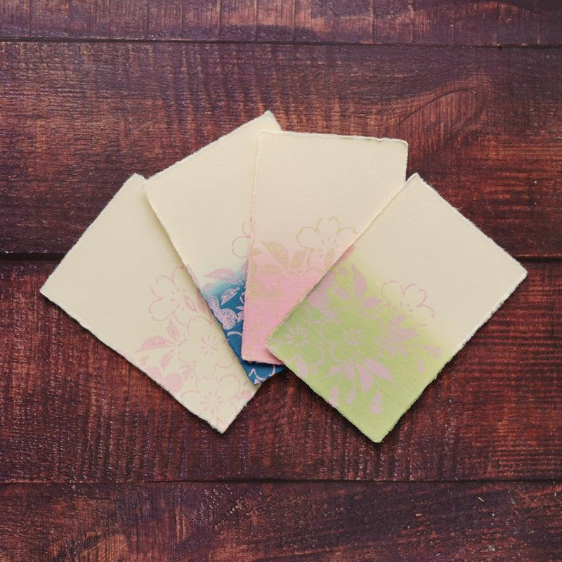 [POST CARDS] CHERRY BLOSSAM 4 COLOR SET (WHITE, BLUE, PINK, GREEN) | KARAGEN | KARAKAMI