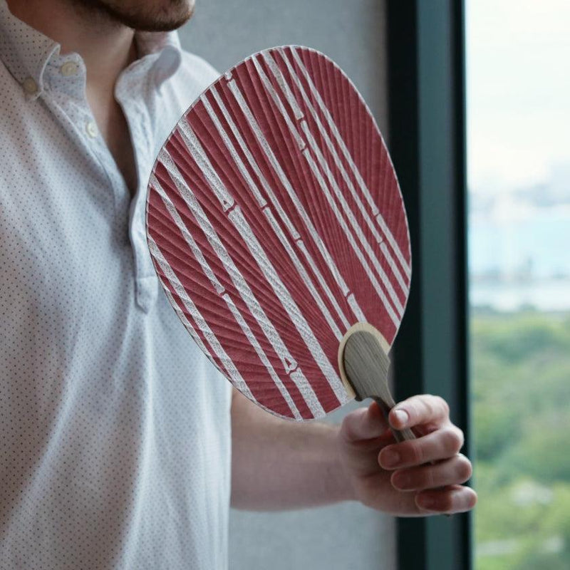 [HAND FAN] UCHIWA BAMBOO RED (L) | KARAGEN | KARAKAMI