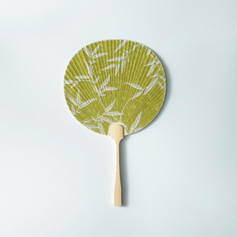 [HAND FAN] UCHIWA BAMBOO GRASS GREEN (S) | KARAGEN | KARAKAMI