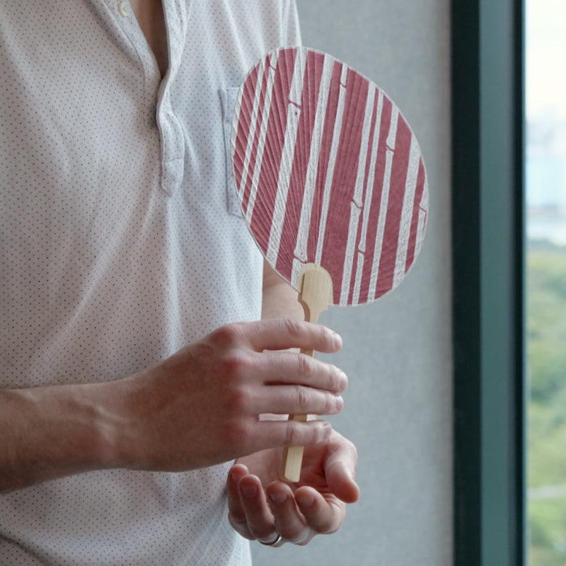 [HAND FAN] UCHIWA BAMBOO RED (S) | KARAGEN | KARAKAMI