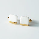 [EARRINGS] WHITE PORCELAIN SQUARE | IMARI-ARITA WARES | 6.KILN