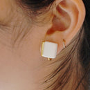[EARRINGS] WHITE PORCELAIN SQUARE | IMARI-ARITA WARES | 6.KILN