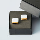 [PIERCED EARRINGS] WHITE PORCELAIN SQUARE | IMARI-ARITA WARES | 6.KILN
