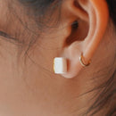 [PIERCED EARRINGS] WHITE PORCELAIN SQUARE (S) | IMARI-ARITA WARES | 6.KILN