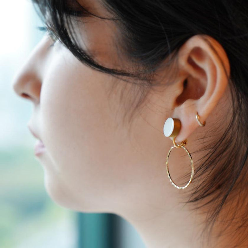 [EARRINGS] WHITE PORCELAIN GOLD | IMARI-ARITA WARES | 6.KILN