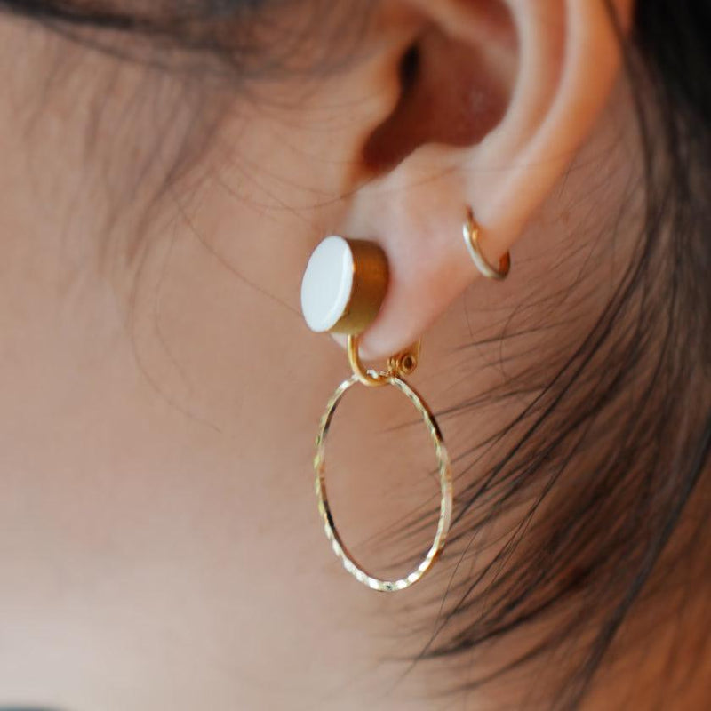 [EARRINGS] WHITE PORCELAIN GOLD | IMARI-ARITA WARES | 6.KILN