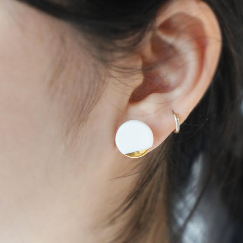 [PIERCED EARRINGS] MOON | IMARI-ARITA WARES | 6.KILN