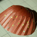 [ORIGAMI] PAPER SEASHELL BOWL TRIANGULAR FOIL RED | YUSHIMA-ART | DECORATIVE PAPER