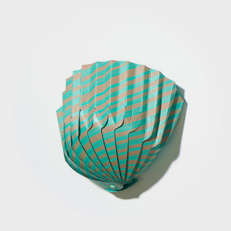 [ORIGAMI] PAPER SEASHELL BOWL STRIPE BLUE | YUSHIMA-ART | DECORATIVE PAPER