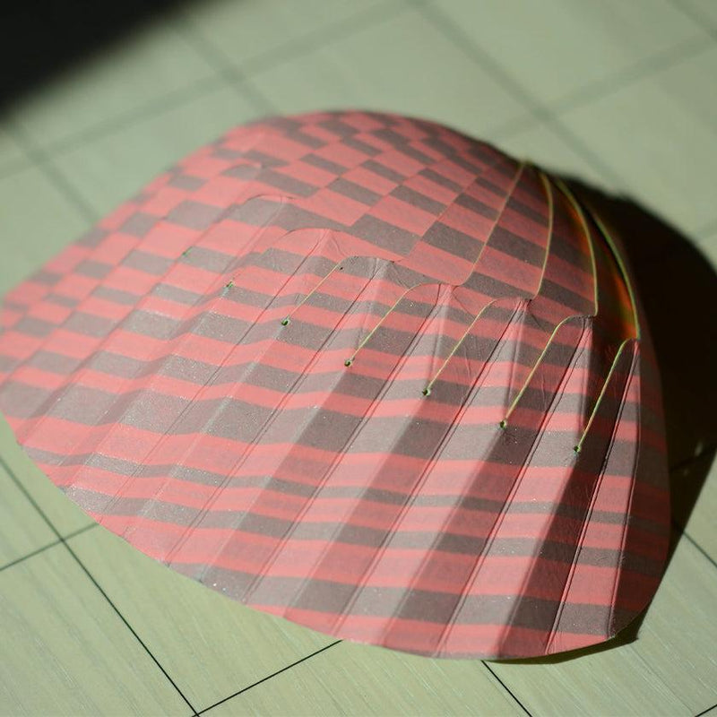 [ORIGAMI] PAPER SEASHELL BOWL STRIPE RED | YUSHIMA-ART | DECORATIVE PAPER