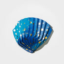 [ORIGAMI] PAPER SEASHELL BOWL BRUSH AND SQUARE BLUE | YUSHIMA-ART | DECORATIVE PAPER