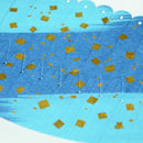 [ORIGAMI] PAPER SEASHELL BOWL BRUSH AND SQUARE BLUE | YUSHIMA-ART | DECORATIVE PAPER