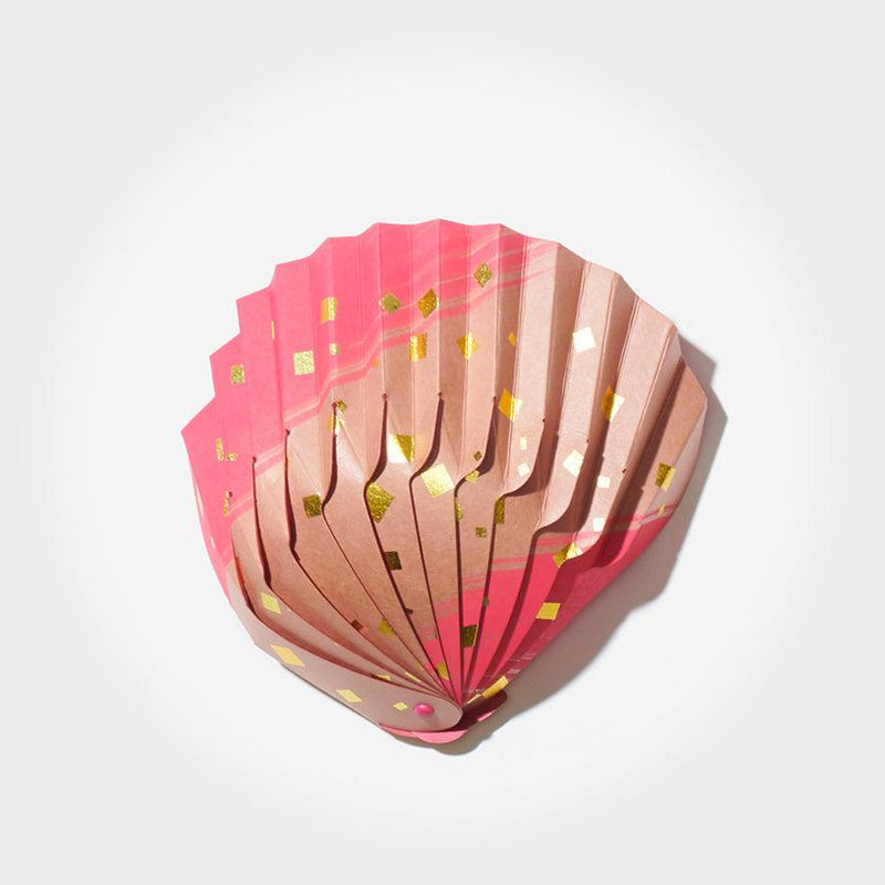 [ORIGAMI] PAPER SEASHELL BOWL BRUSH AND SQUARE RED | YUSHIMA-ART | DECORATIVE PAPER