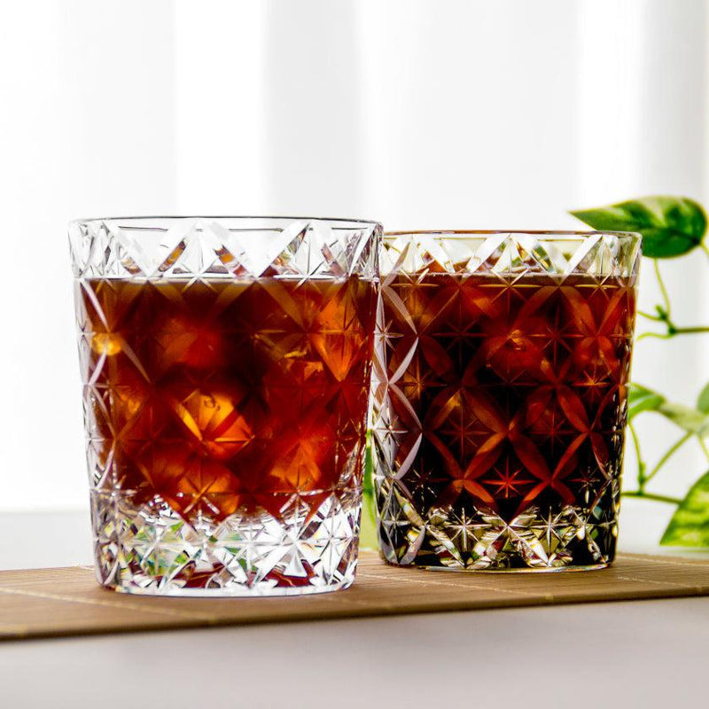[搖滾玻璃]威士忌玻璃圈絲黑色由Satoshi Nabetani傳統工藝品| kagami水晶| edo cut glass