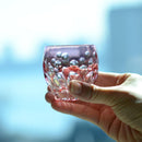 [SAKE CUP] SAKE CUP CHERRY BY SATOSHI NABETANI MASTER OF TRADITIONAL CRAFTS | EDO KIRIKO | KAGAMI CRYSTAL