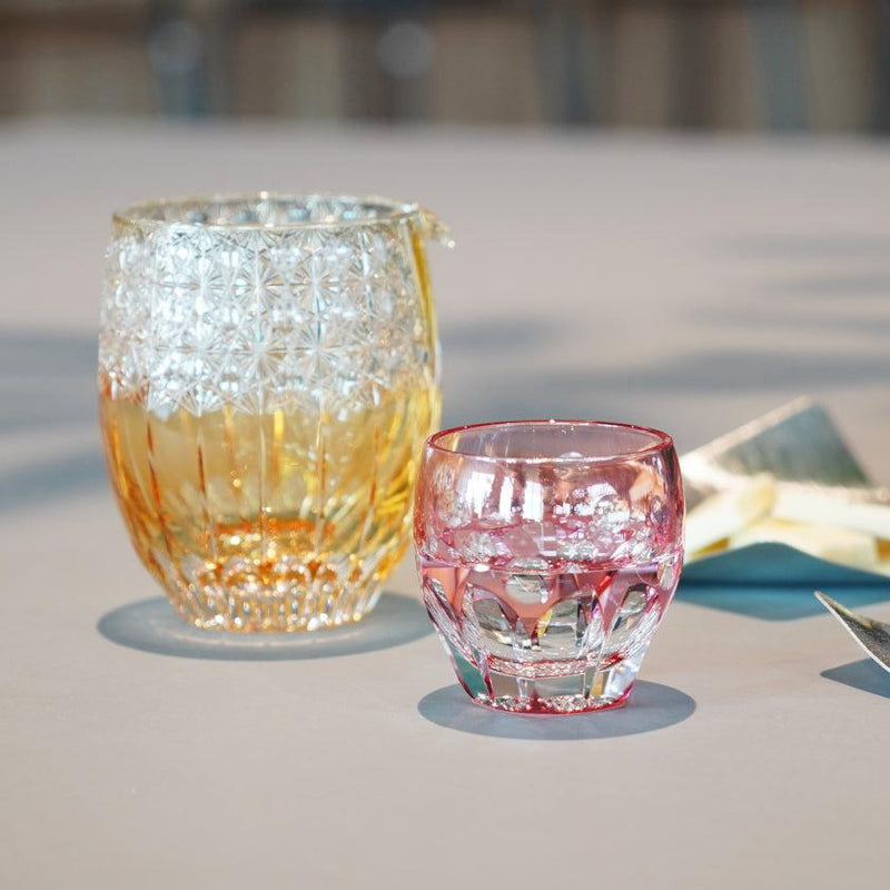 [清杯] Sateoshi Nabetani傳統工藝師傅櫻桃| kagami水晶| edo cut glass