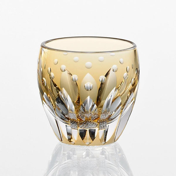 [清杯] Satoshi Nabetani Master的傳統工藝品山盃向日葵| kagami水晶| edo cut glass