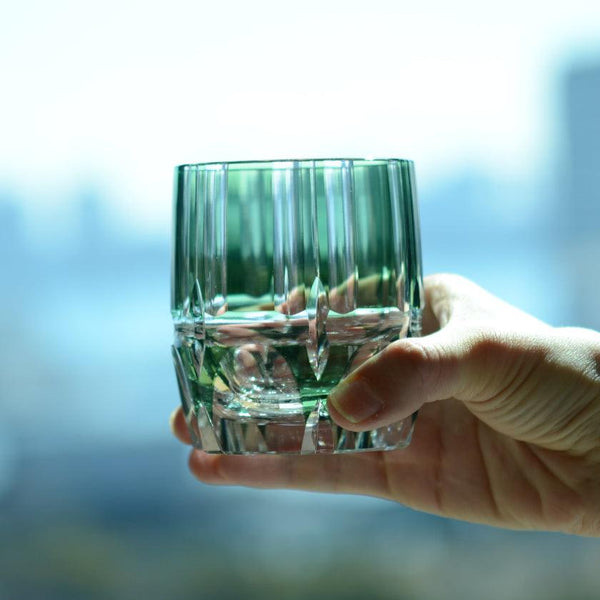 [ROCKS GLASS] WHISKEY GLASS BAMBOO STEM SERIES | EDO KIRIKO | KAGAMI CRYSTAL