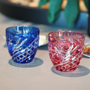 [SAKE CUP] PAIR OF SAKE CUPS SEIBO (STARRY SKY) | EDO KIRIKO | KAGAMI CRYSTAL