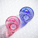 [SAKE CUP] PAIR OF SAKE CUPS SEIBO (STARRY SKY) | EDO KIRIKO | KAGAMI CRYSTAL