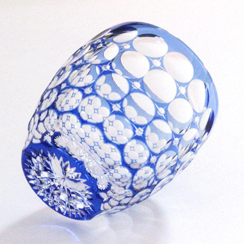 [Rocks Glass] Satoshi Nabetani傳統手工藝大師的威士忌玻璃繡球花| Kagami Crystal |江戶切割玻璃