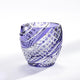 [SAKE CUP] FISH SCALES STRIP PURPLE | EDO KIRIKO | KAGAMI CRYSTAL