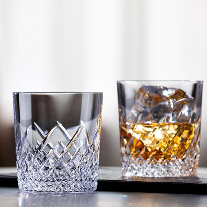 [岩石玻璃]一雙威士忌眼鏡|江戶切割玻璃
